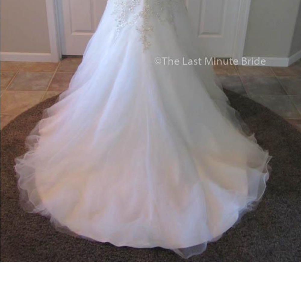 Maggie Sottero Ivory Ball Gown with Silver Beaded Bodice - Picture 6 of 11